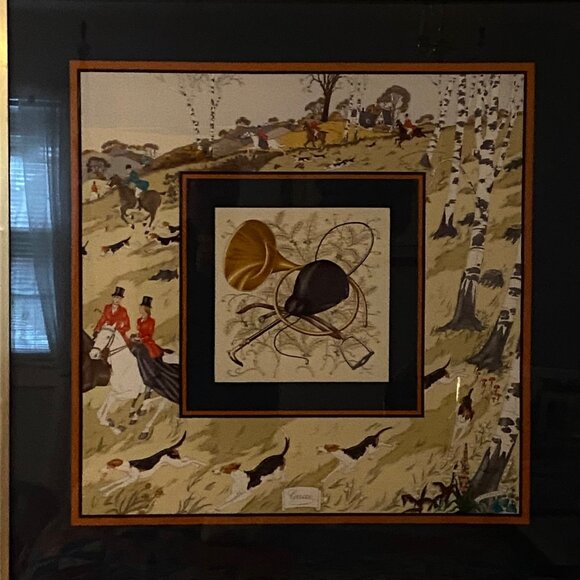 Gucci Rare Vintage Printed Silk Scarf - Framed - Picture 7 of 8